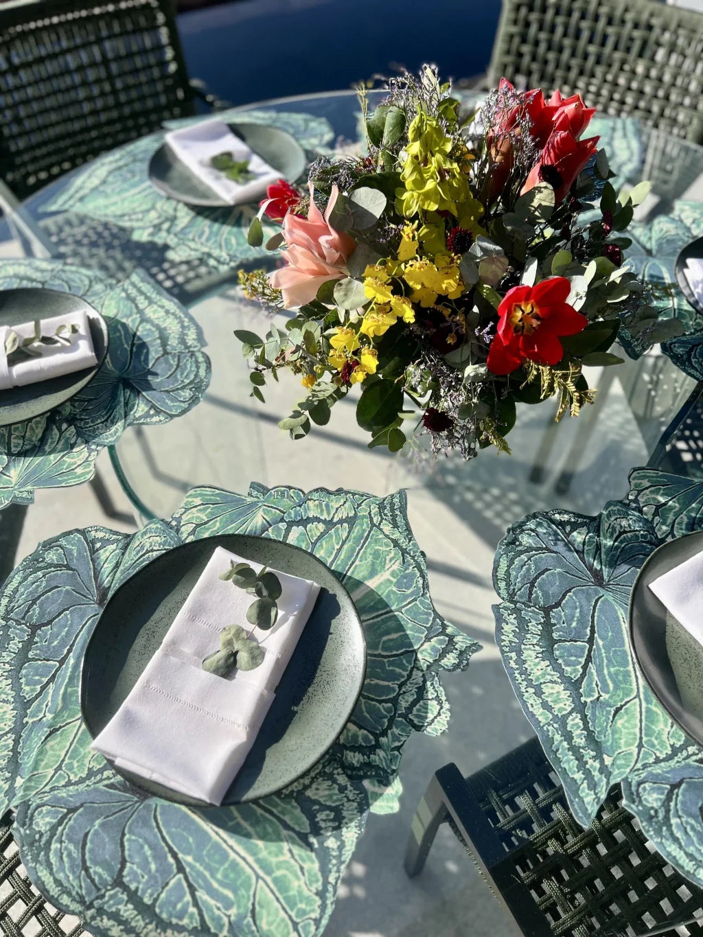 JOGO AMERICANO FOLHA DE TECIDO IMPERMEÁVEL - ESTAMPA VERDE LA VIDA