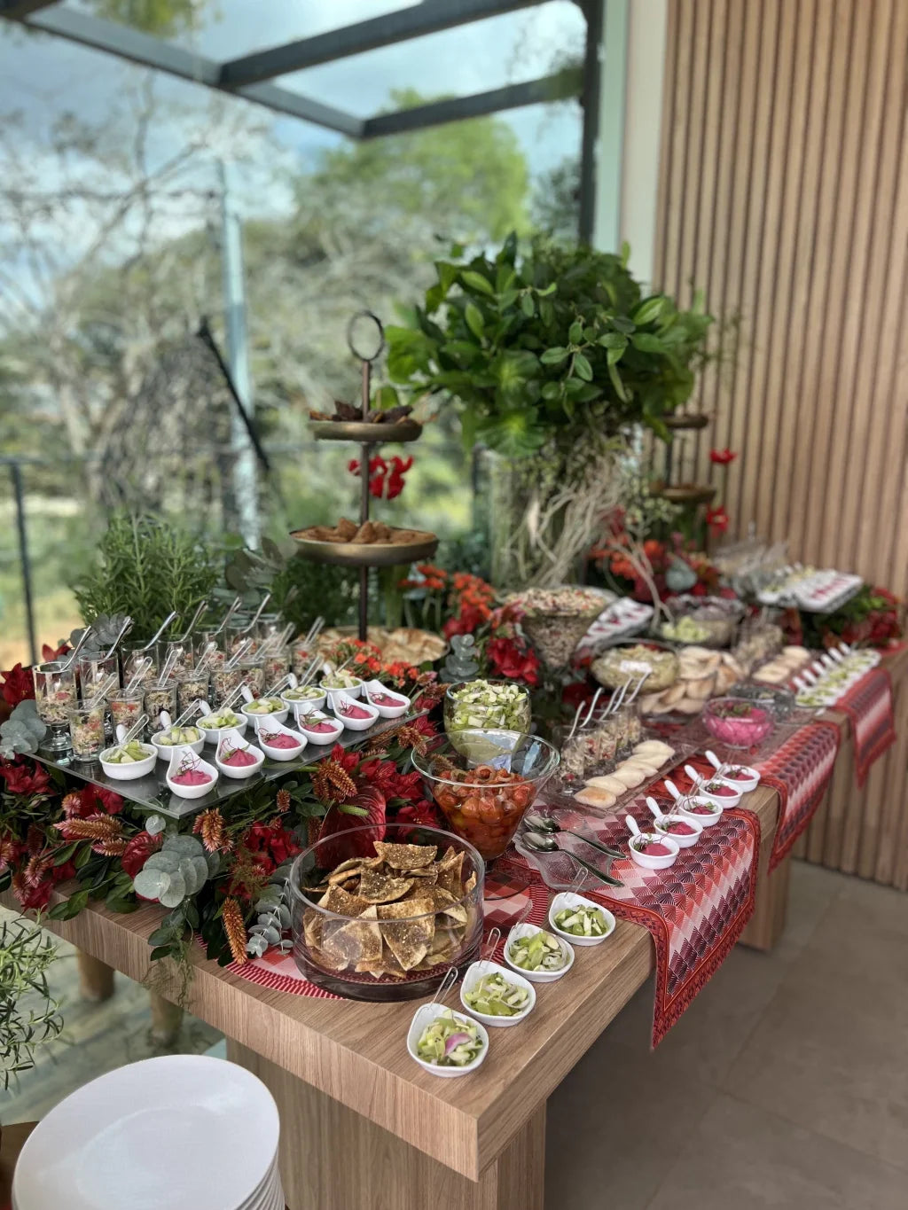 JOGO AMERICANO RETANGULAR DE TECIDO IMPERMEÁVEL - ESTAMPA ORIENTAL VERMELHA LA GLORIA