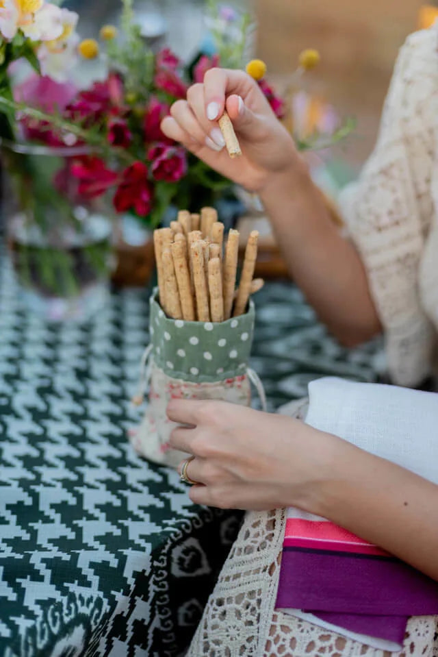 MANTEL ALMA - ESTAMPA PADRONAGENS IKAT E PIED DE POULE VERDE