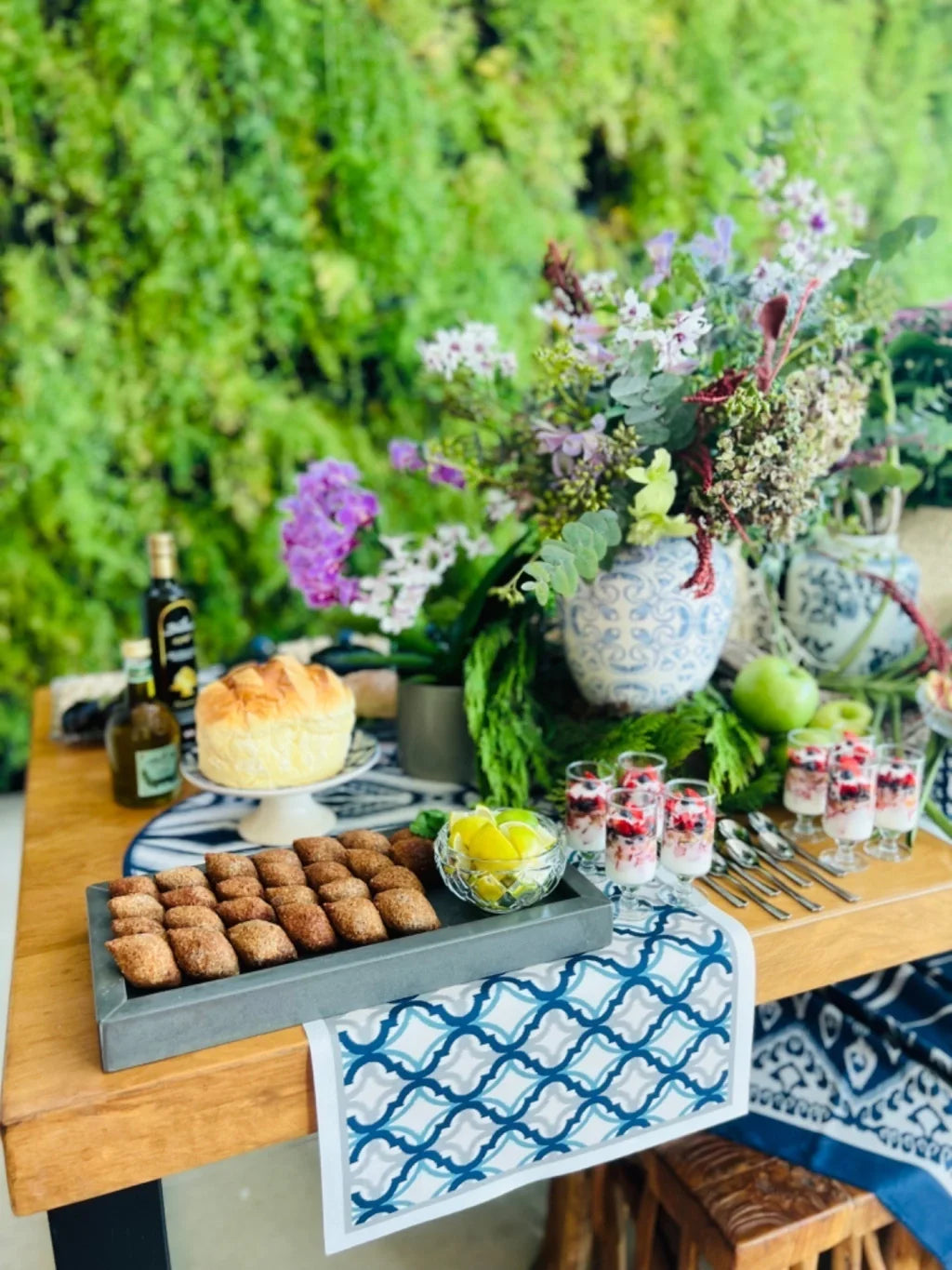 JOGO AMERICANO RETANGULAR DE TECIDO IMPERMEÁVEL - ESTAMPA MARROQUINA MAR