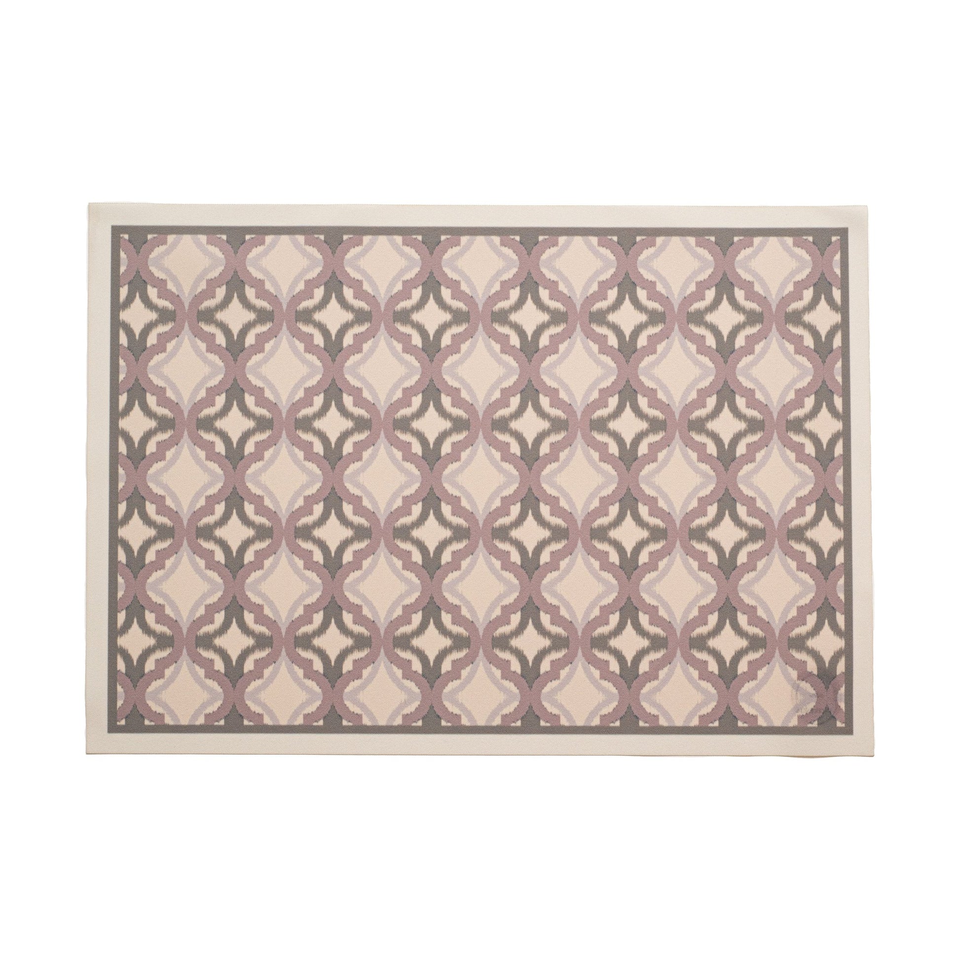 JOGO AMERICANO RETANGULAR DE TECIDO IMPERMEÁVEL - ESTAMPA MARROQUINA CINZA