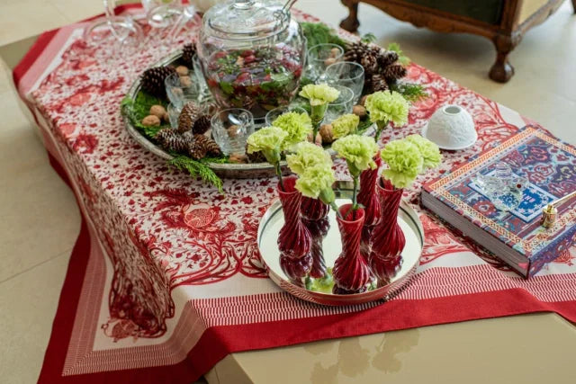 MANTEL ALMA - ESTAMPA LIBERTY ROMÃ VERMELHA