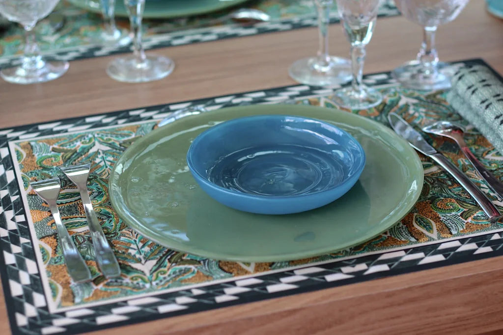 JOGO AMERICANO RETANGULAR DE TECIDO IMPERMEÁVEL - ESTAMPA TRIGO CAMPO