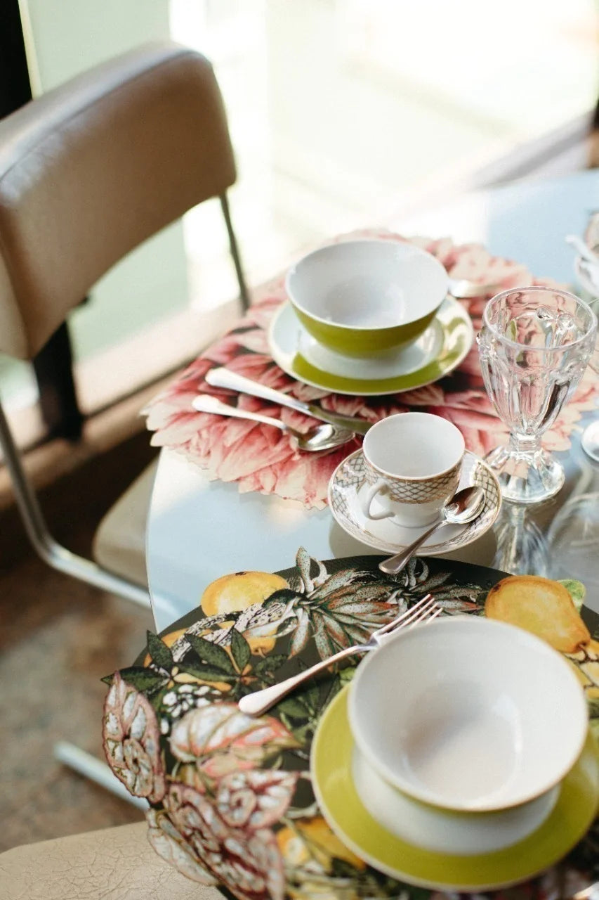 JOGO AMERICANO REDONDO DE TECIDO IMPERMEÁVEL - ESTAMPA LISO BOSQUE