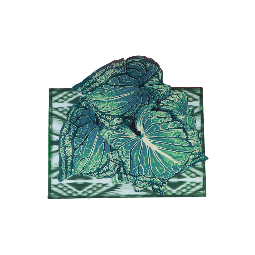 JOGO AMERICANO FOLHA IKAT DE TECIDO IMPERMEÁVEL - ESTAMPA VERDE LA VIDA