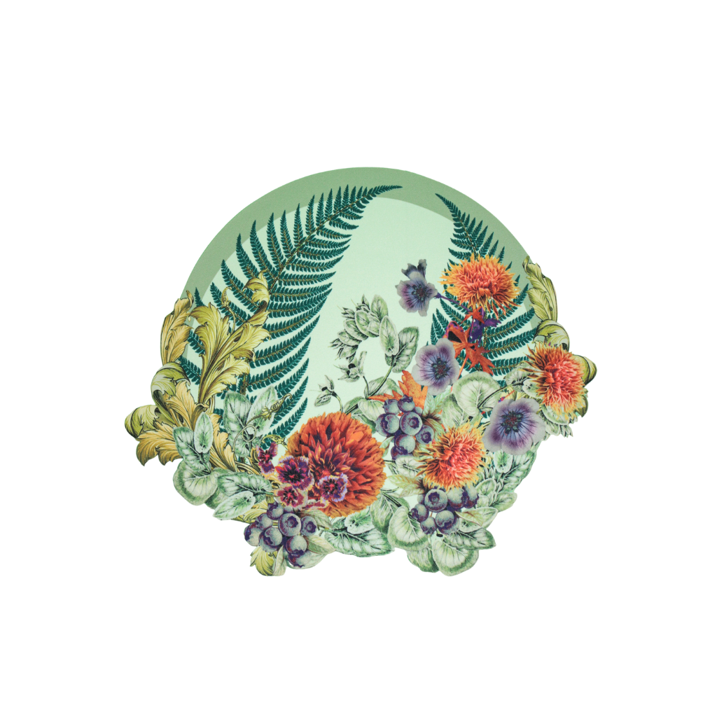 JOGO AMERICANO REDONDO DE TECIDO IMPERMEÁVEL - ESTAMPA LISO VERDE LA GLORIA