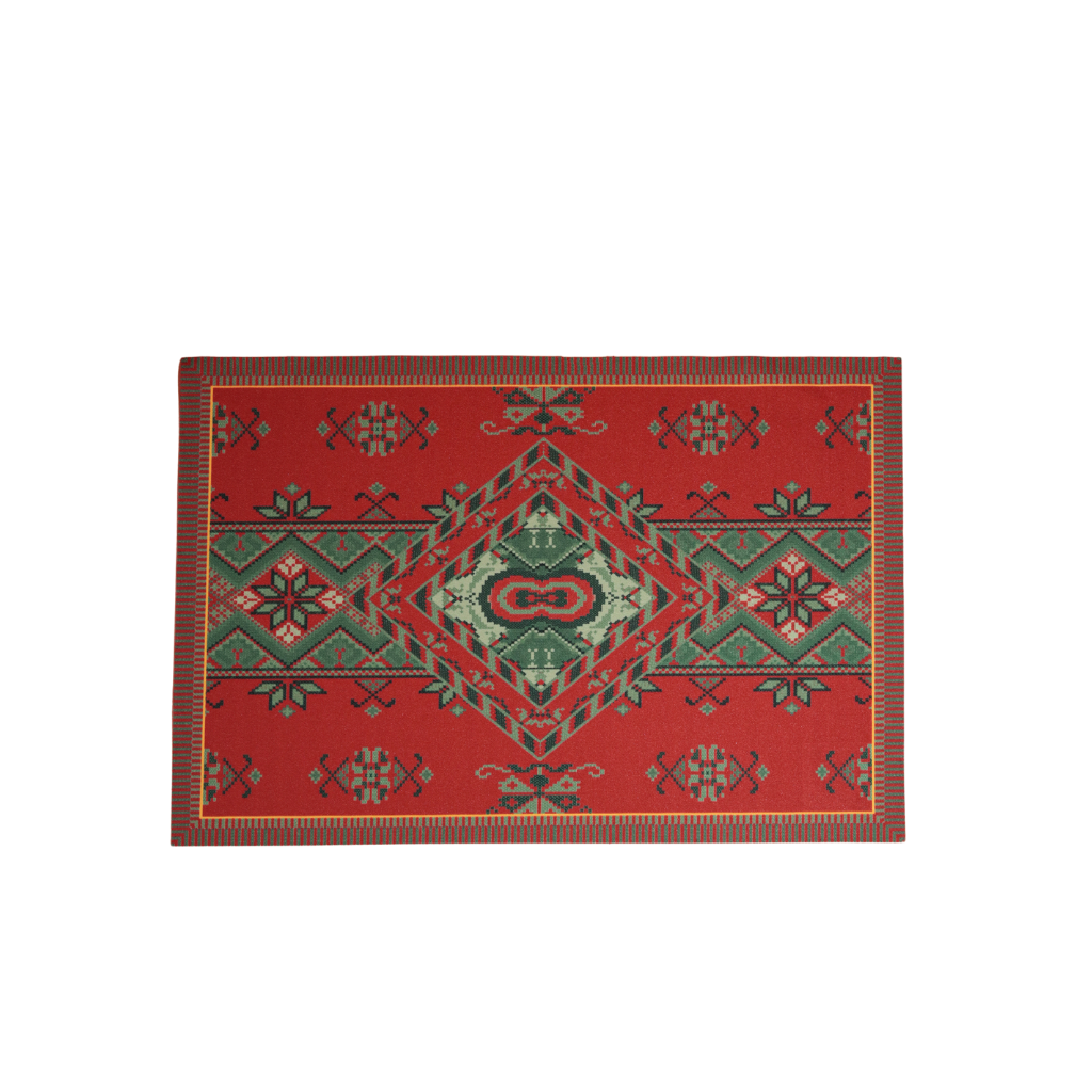 JOGO AMERICANO RETANGULAR DE TECIDO IMPERMEÁVEL - ESTAMPA PONTO CRUZ VERMELHA LA GLORIA